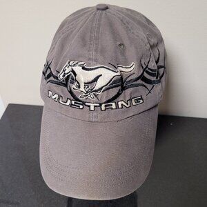 Ford Mustang Running Horse Logo Gray Hat Adjustable Licensed Falcon